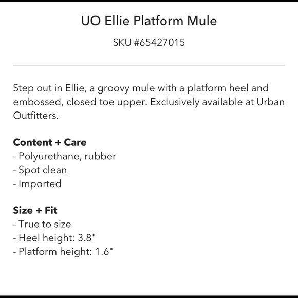 NEW! Urban Outfitters Ellie Platform Mule shoes NWT - Picture 5 of 6
